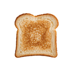 Golden toasted bread slice with crispy edges against an isolated transparent backdrop evokes