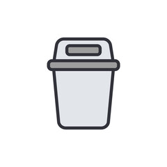 Isolated Vector Illustration Of A Trash Can On Transparent Backdrop