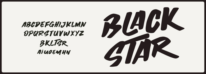 Bold Brush Display Font Alphabet Vector for Sports Racing Streetwear and Logo Design © yotaku