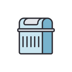 Stylized Blue Laundry Hamper Illustration On A Transparent Background