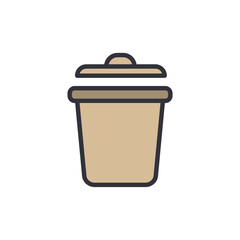 Recycling Bin Icon With Lid For Waste Disposal Concept Design