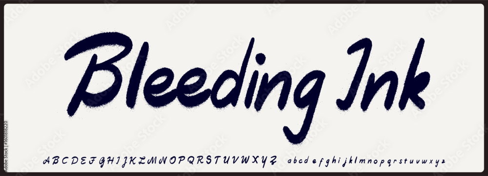 Poster rough script vector font. textured alphabet with uppercase and lowercase. typography for poster, hea