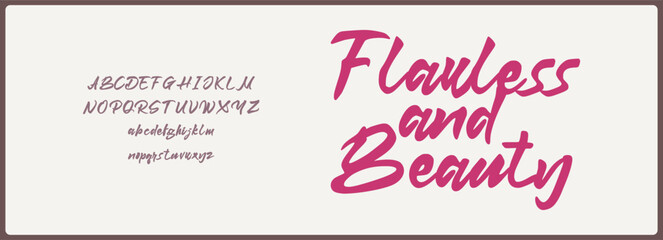 Hand drawn script vector font. Beauty alphabet with uppercase, lowercase, and number. Typography for poster, wedding, fashion, invitation, and etc.  