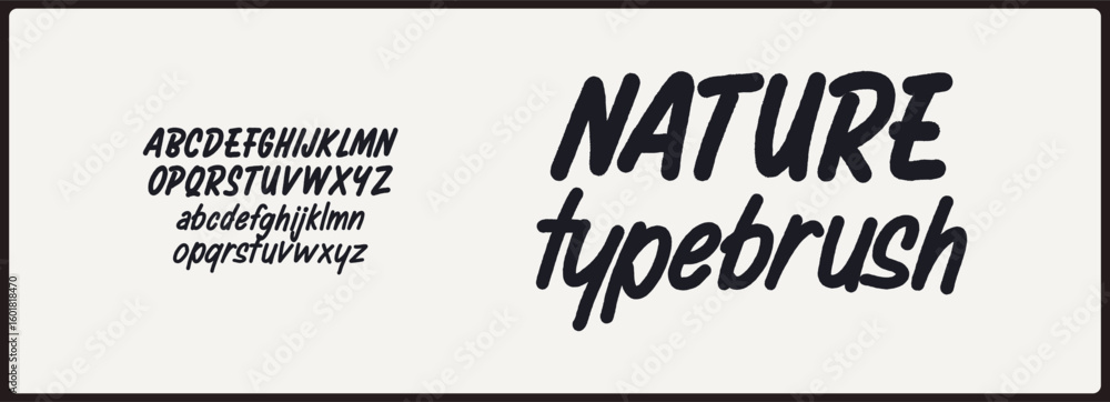 Poster hand drawn brush vector font. rough and texture uppercase and lowercase alphabet with vintage and re
