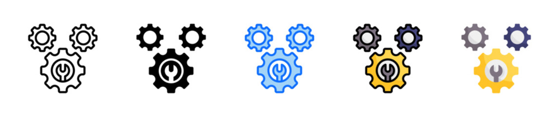 Maintenance Icon Set Multiple Style Collection
