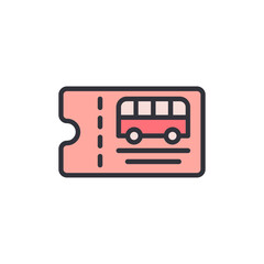 Charming Ticket Illustrating Bus Transportation Adventure On Transparent Style