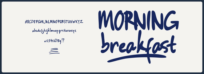 Hand drawn script vector font. Alphabet vector font with uppercase, lowercase, and number, unique and creative. Typography for branding cafe, product, bakery, poster, and etc.