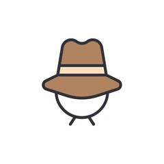 Conceptual Illustration Of An Individual Wearing A Fedora Style Hat