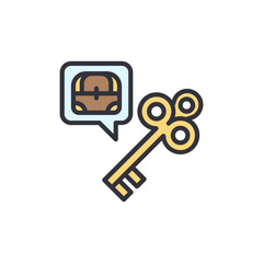 Unlock The Secrets Golden Key Treasure Chest Message On Transparent