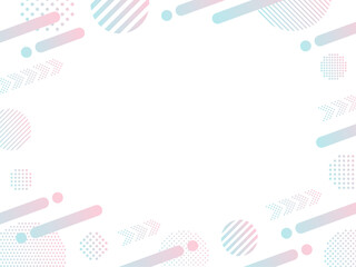 上昇するラインと矢印と幾何学模様の円のフレーム