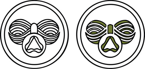 Recycled Wool Icons. Black and White Vector Wool Thread Icons. Recycling Clothes. Natural Eco Textile Fibre Symbol. Tag, Label For Clothes
