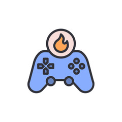 Stylized Game Controller With Flaming Accent For Digital Entertainment