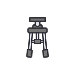 Isolated Artistic Adjustable Stool Illustration With Simple Design