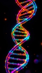 Vibrant Spiral Structure Black Background