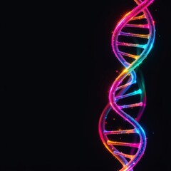 Vibrant Intertwined Helix Black Background