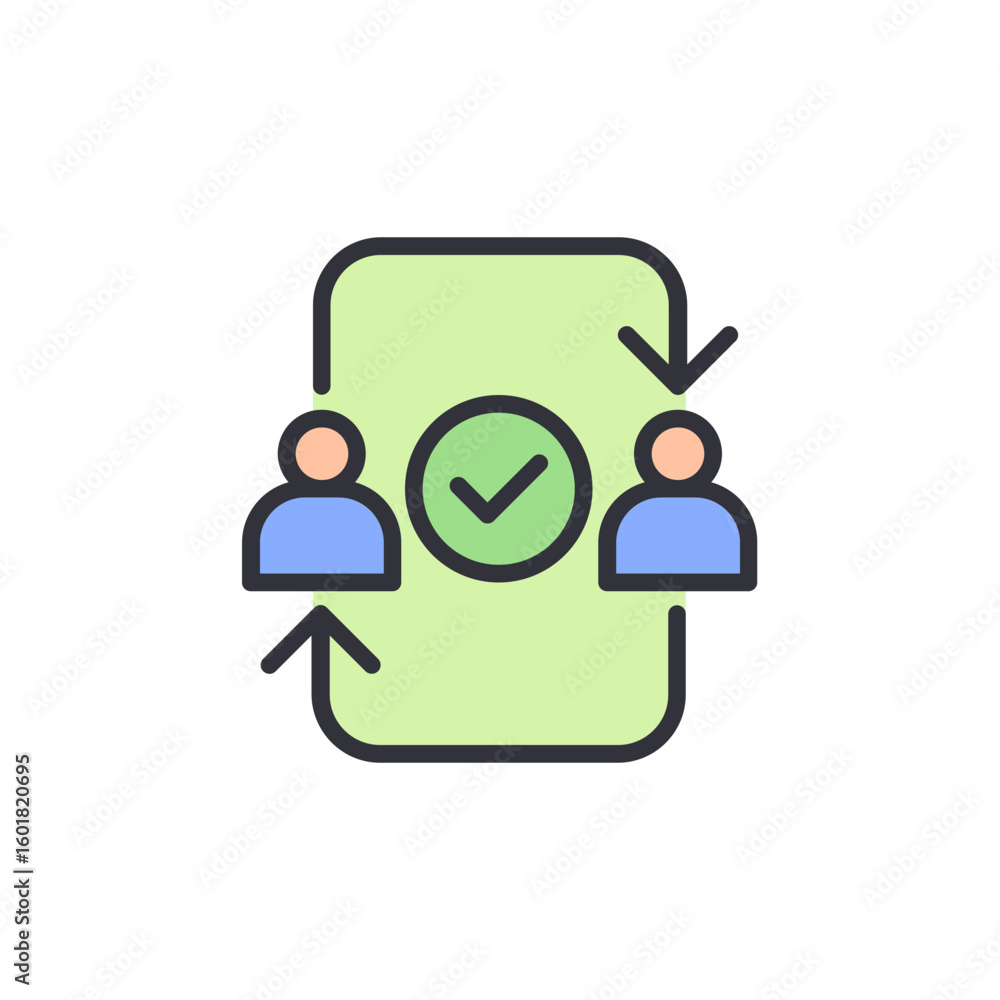 Poster workflow approval process with people exchange and validation mark