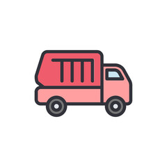 Illustration Of A Cute Light Red Truck Isolated On Transparent Backdrop