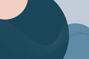 Geometric abstract background with circles and waves lines as a decoration