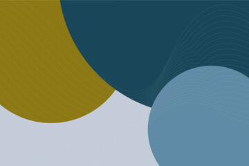 Geometric abstract background with circles and waves lines as a decoration