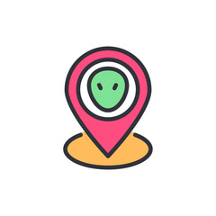 Extraterrestrial Landmark Displaying Advanced Positioning Technology Style Icon
