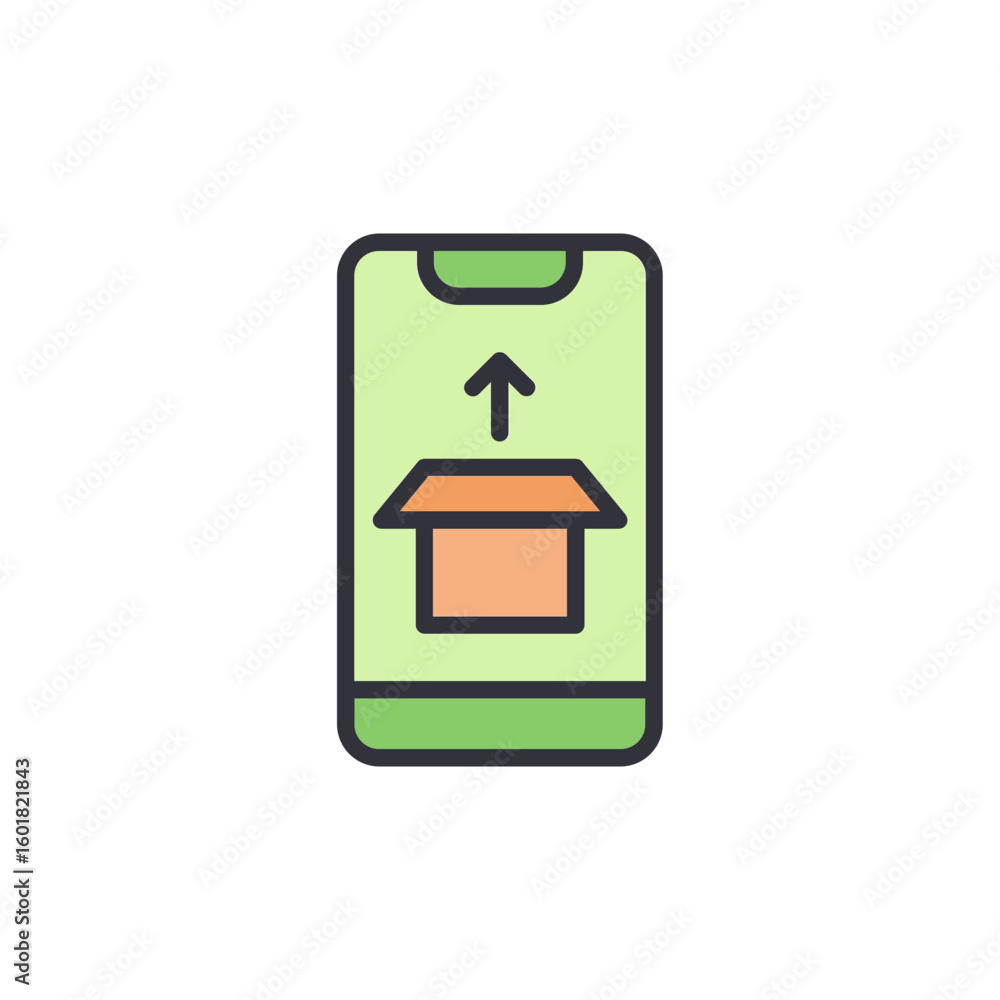 Poster smartphone application interface displaying a delivery package uploading process