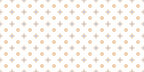 Elegant Geometric Seamless Pattern Background – Soft Pastel Ornamental Design with Circular Motifs for Textile, Wallpaper, and Decorative Use