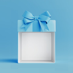 Surprise And Celebration Concept. Open Pink Gift Box With Decorative Bow. 3d Rendering