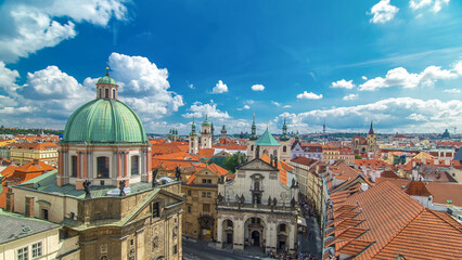 Church of St. Francis of Assisi and St. Salvator Church in Prague timelapse.