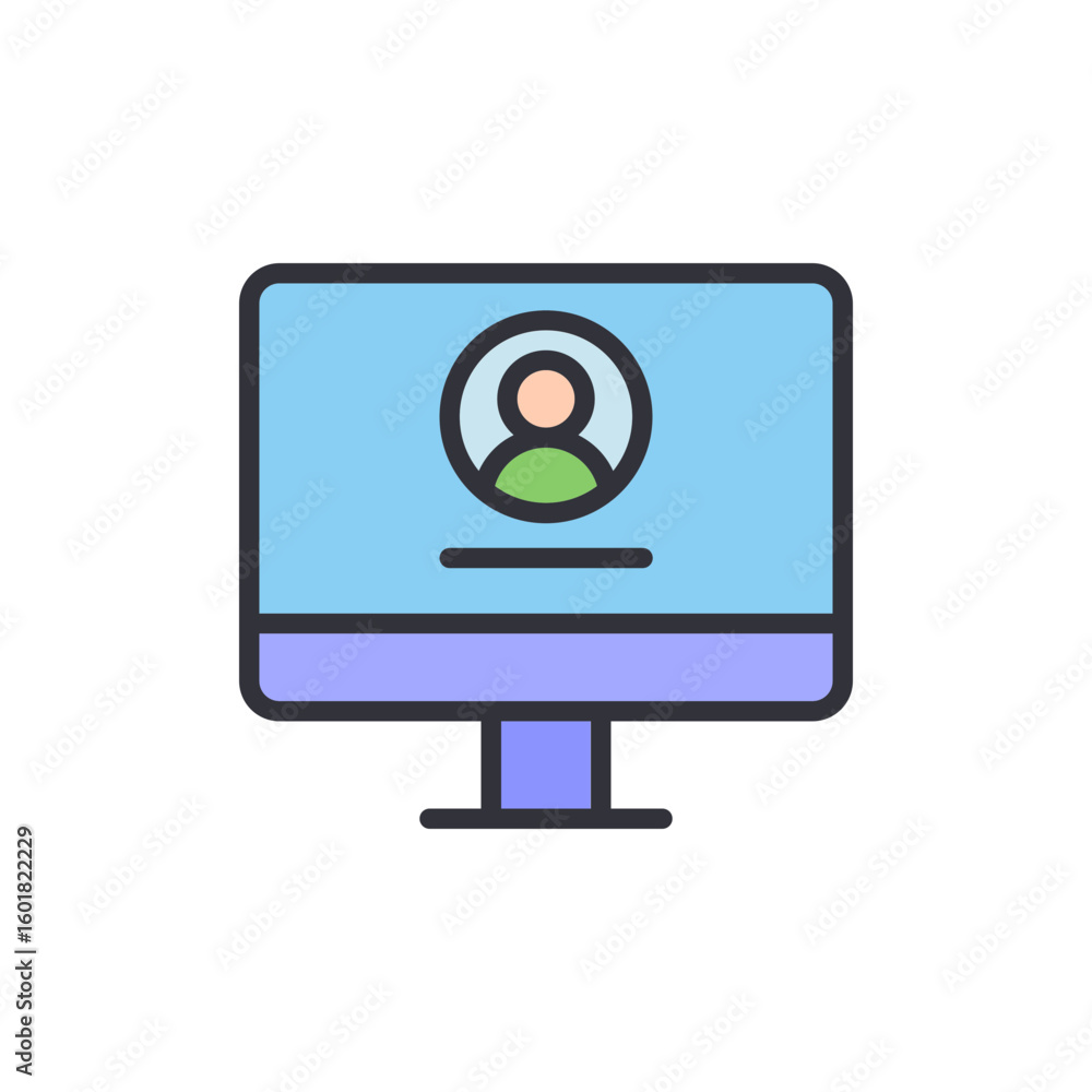 Poster digital identity and online account access on computer display