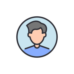 Simple Man Avatar Icon Encapsulated Within A Subtle Blue Circle