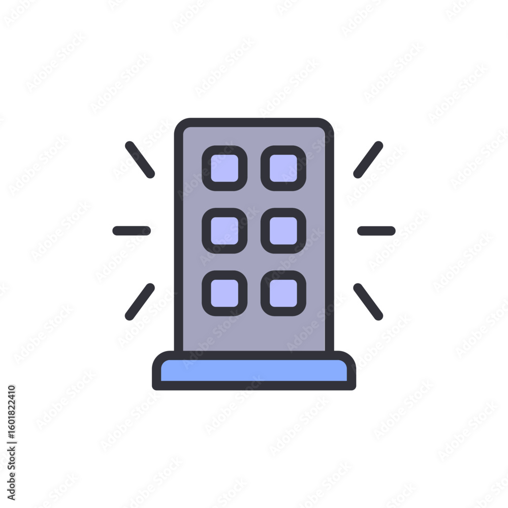 Aufkleber glowing tower with square windows on a transparent background