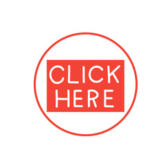 Click Here sign symbol on round button