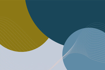 Geometric abstract background with circles and waves lines as a decoration