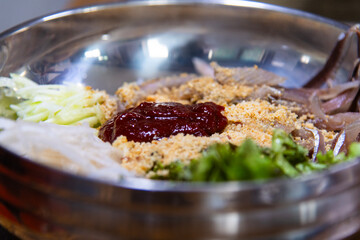 spicy cold saury bibimbap