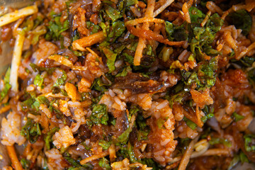 spicy cold saury bibimbap