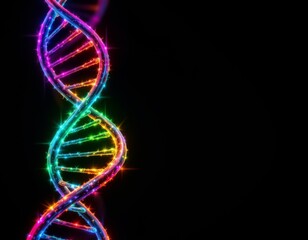 Vibrant Rainbow Double Helix Dark Background