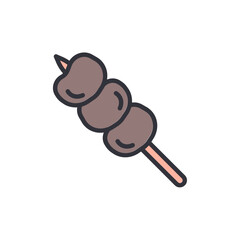 Simple Illustration Of A Meatball Skewer With A Transparent Backdrop