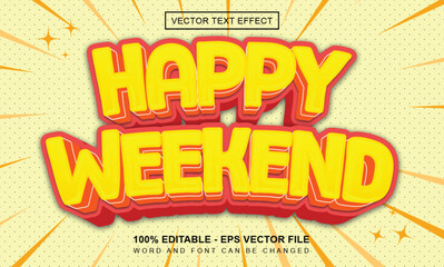 Happy weekend text effect