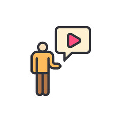 Man Suggesting Video Content For Online Learning On Social Media