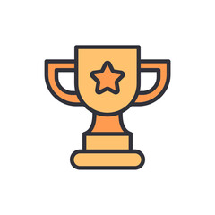 Golden Trophy With Star Icon Symbolizing Success And Achievement
