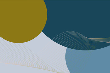 Geometric abstract background with circles and waves lines as a decoration