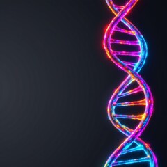 Vibrant Double Helix Dark Futuristic Background
