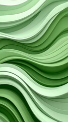 Abstract wavy shapes in shades of green