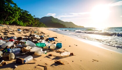 Plastic pollution on a tropical beach (3)