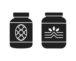 Protein Powder icon vector silhouette illustration isolated on white background