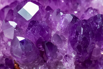 Fototapeta premium purple crystals of natural amethyst