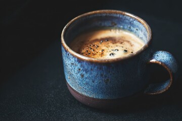 Empty mug on dark table