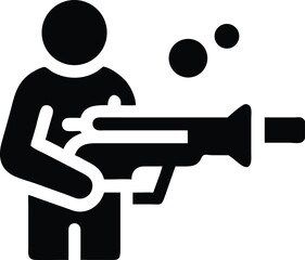 Person holding a water gun icon