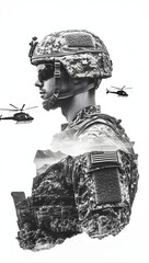 soldier in military uniform. American soldier, Marine soldier. 