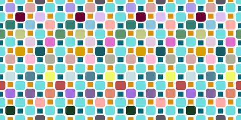 Colorful Geometric Dots and Shapes Seamless Pattern Design
